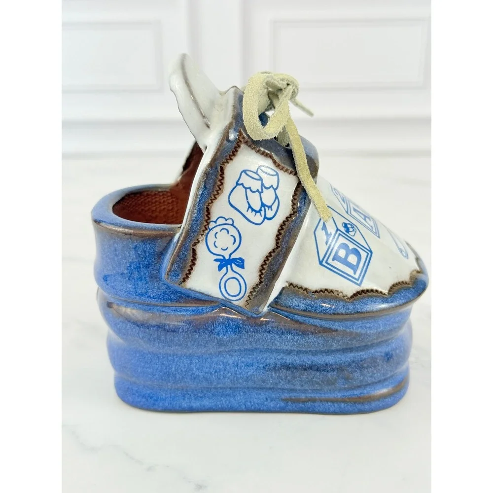 VTG Terracotta Baby Shoe Planter Stamped 